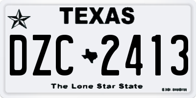 TX license plate DZC2413