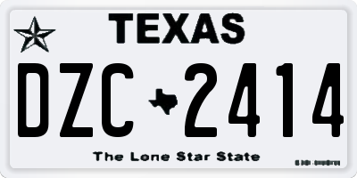 TX license plate DZC2414