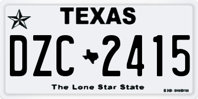 TX license plate DZC2415
