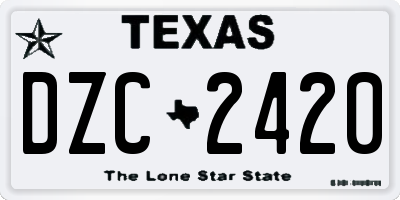 TX license plate DZC2420