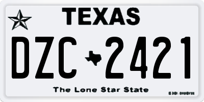 TX license plate DZC2421