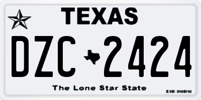 TX license plate DZC2424