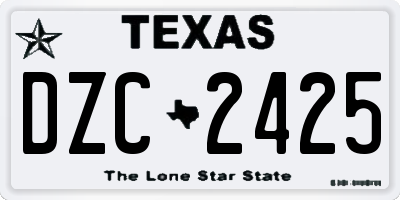TX license plate DZC2425