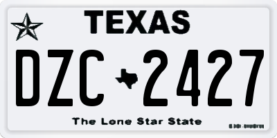 TX license plate DZC2427