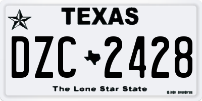 TX license plate DZC2428