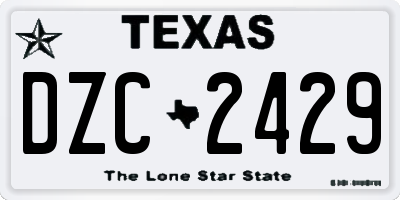 TX license plate DZC2429