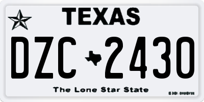 TX license plate DZC2430