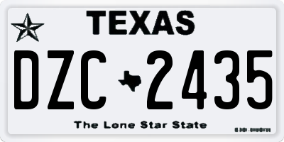 TX license plate DZC2435