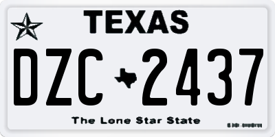 TX license plate DZC2437