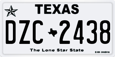 TX license plate DZC2438