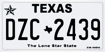 TX license plate DZC2439