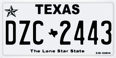 TX license plate DZC2443