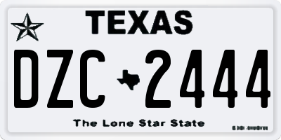 TX license plate DZC2444
