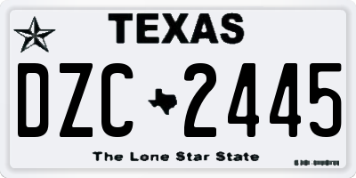 TX license plate DZC2445