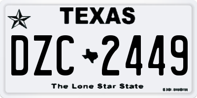 TX license plate DZC2449