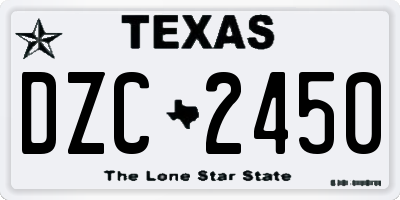 TX license plate DZC2450