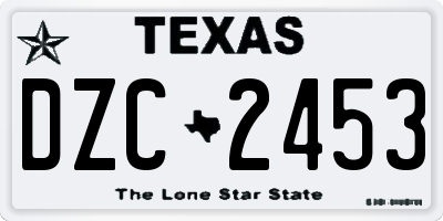 TX license plate DZC2453