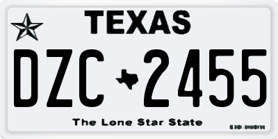 TX license plate DZC2455
