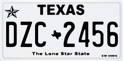 TX license plate DZC2456