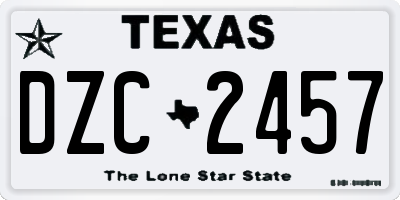TX license plate DZC2457