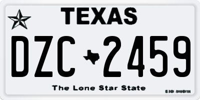 TX license plate DZC2459