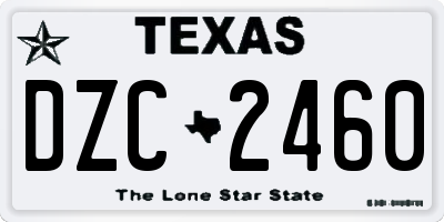 TX license plate DZC2460