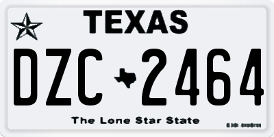 TX license plate DZC2464