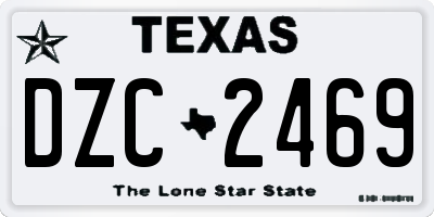 TX license plate DZC2469