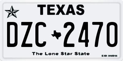 TX license plate DZC2470