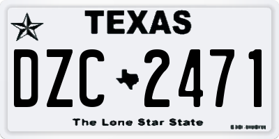 TX license plate DZC2471
