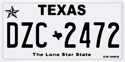 TX license plate DZC2472