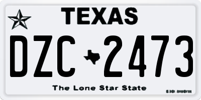 TX license plate DZC2473