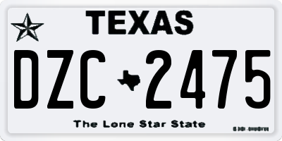 TX license plate DZC2475