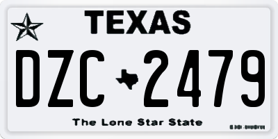 TX license plate DZC2479