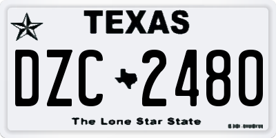 TX license plate DZC2480