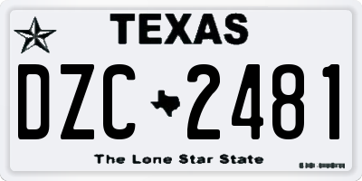 TX license plate DZC2481
