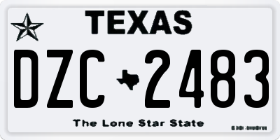 TX license plate DZC2483
