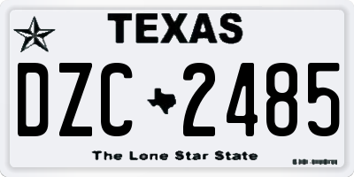 TX license plate DZC2485