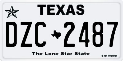 TX license plate DZC2487