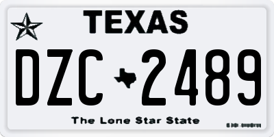TX license plate DZC2489