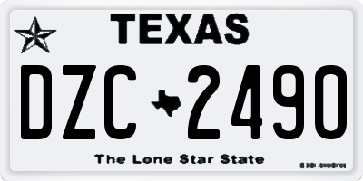 TX license plate DZC2490