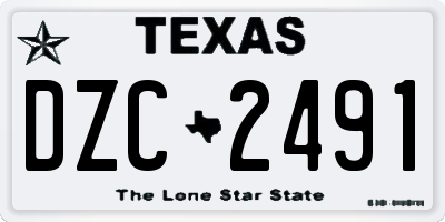 TX license plate DZC2491