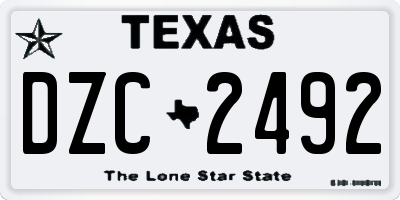 TX license plate DZC2492