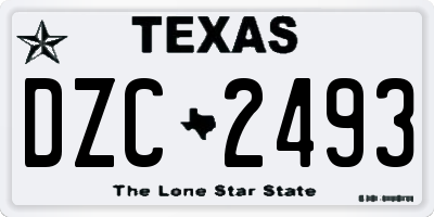 TX license plate DZC2493