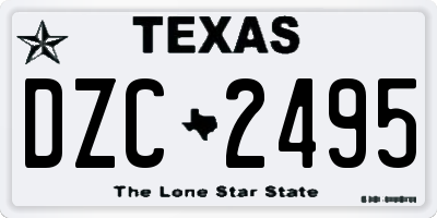 TX license plate DZC2495