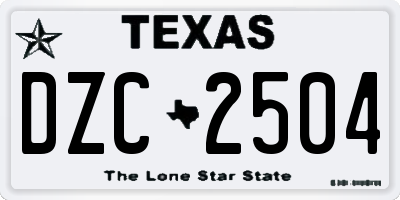 TX license plate DZC2504