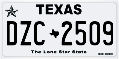 TX license plate DZC2509