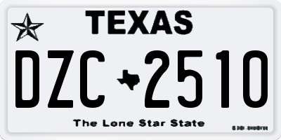TX license plate DZC2510