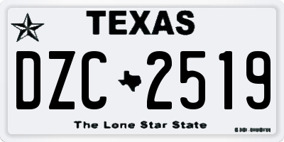TX license plate DZC2519