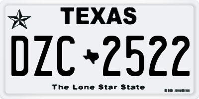TX license plate DZC2522
